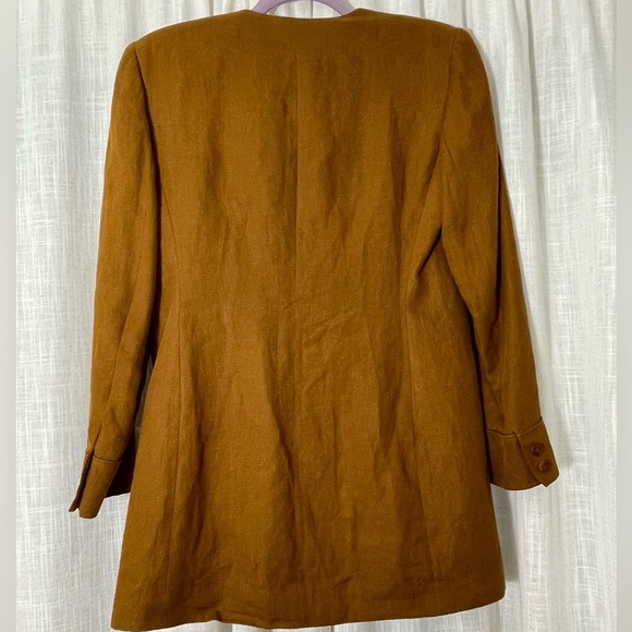 Jones New York LINEN Vintage Made in USA Collarless Blazer Women Size 4 - Picture 5 of 8